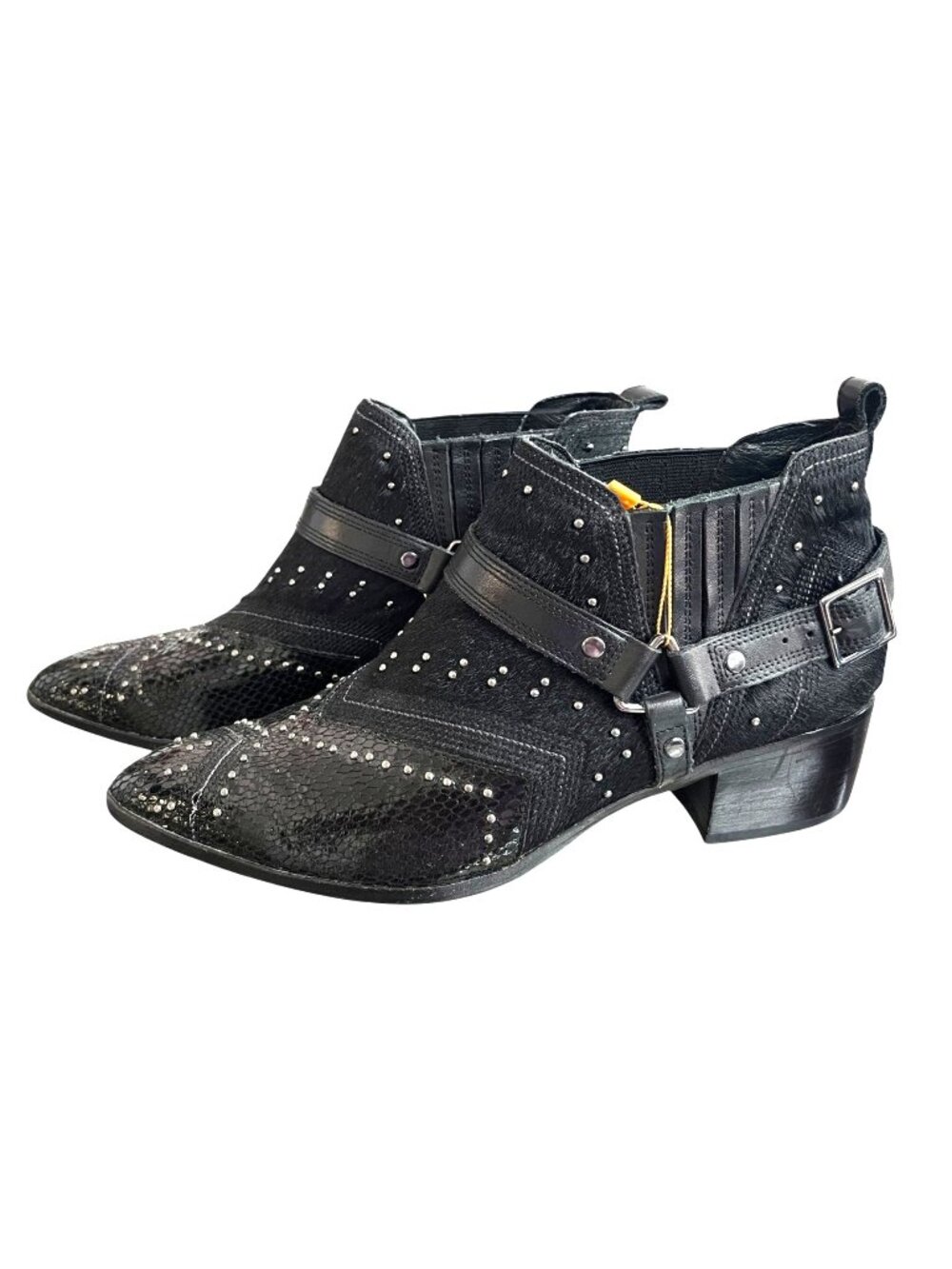 Donald J Pliner Desta Black Calf Hair Ankle Booties - Size 9